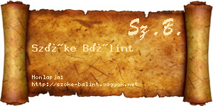 Szőke Bálint névjegykártya