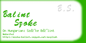 balint szoke business card
